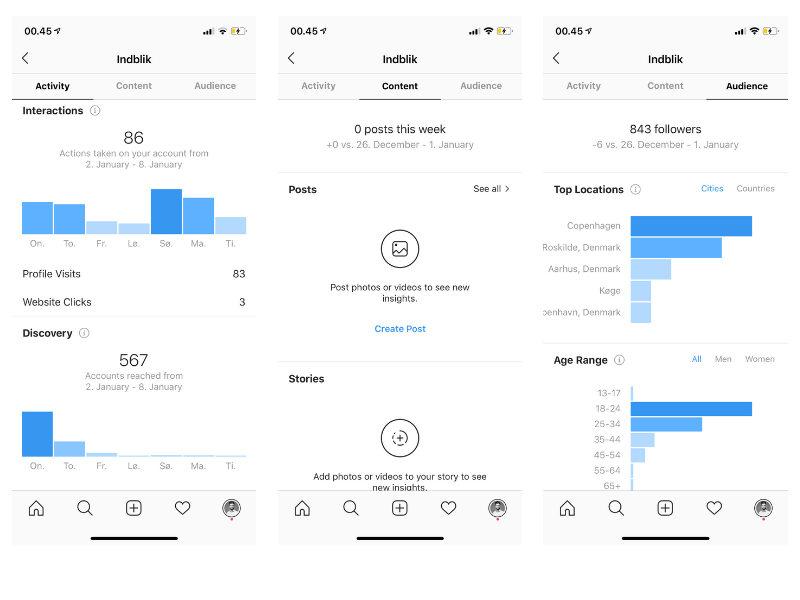 Virksomhedsprofil Instagram